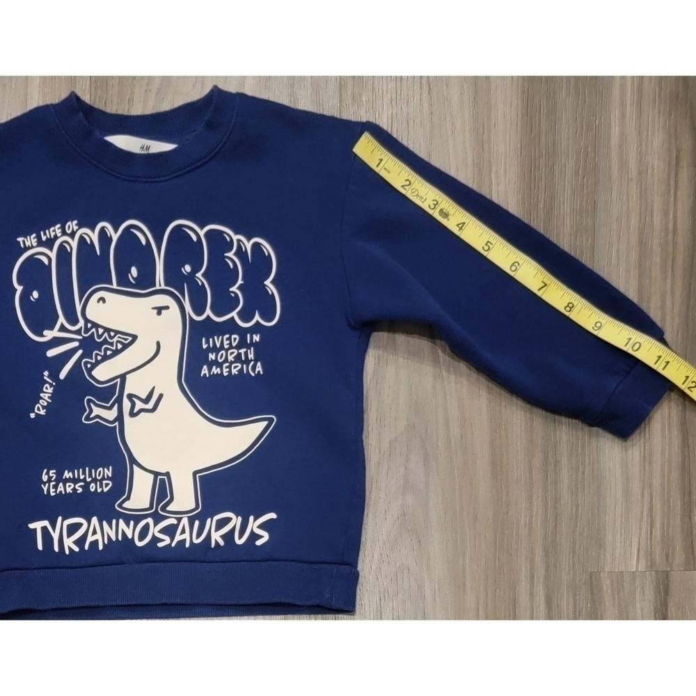 H&M Dinosaur Sweatshirt Navy Size 3-4T - Picture 2 of 7